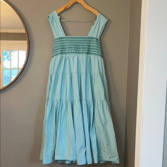 Anthropology The Helena Square-Neck Tiered Midi Dress Size XL
